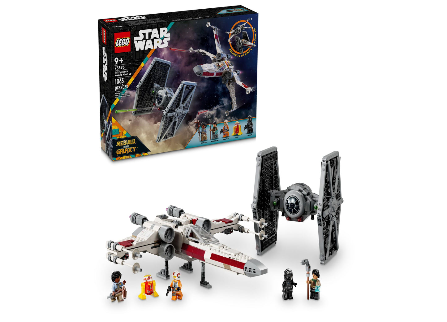 LEGO® Star Wars TIE Fighter X-Wing Mash-up Building Set for Kids 75393, 1063 Pieces