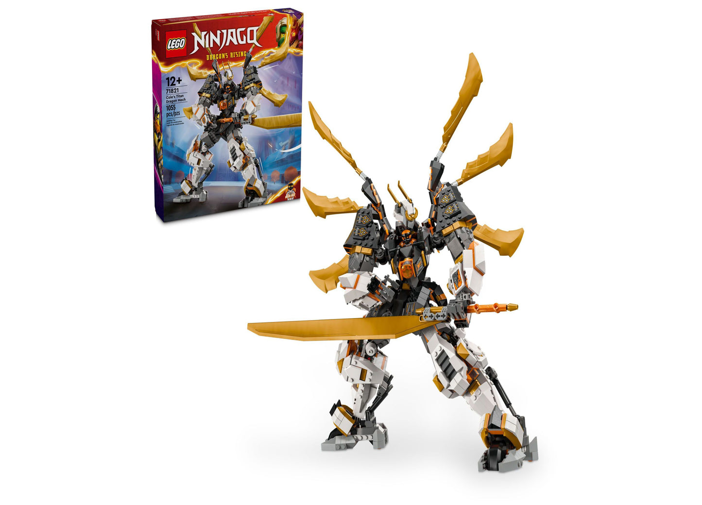 LEGO® Ninjago Cole’s Titan Dragon Mech Adventure Ninja Toy 71821 Building Set, 1055 Pieces