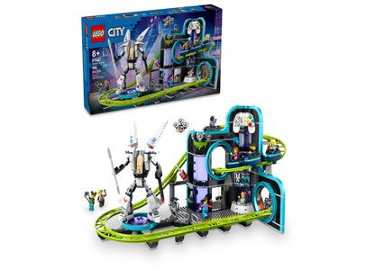 LEGO® City Robot World Roller-Coaster Park Toy Building Set 60421, 986 Pieces