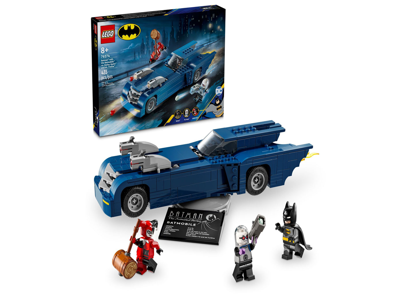 LEGO® DC Batman: Batman with The Batmobile vs. Harley Quinn Mr. Freeze 76274 Building Set, 435 Pieces