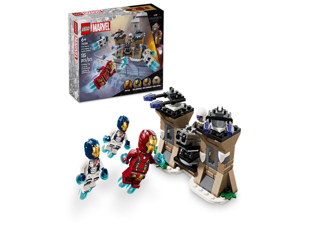 LEGO® Marvel Iron Man Iron Legion vs. Hydra Soldier Avengers Building Toy 76288, 135 Pieces