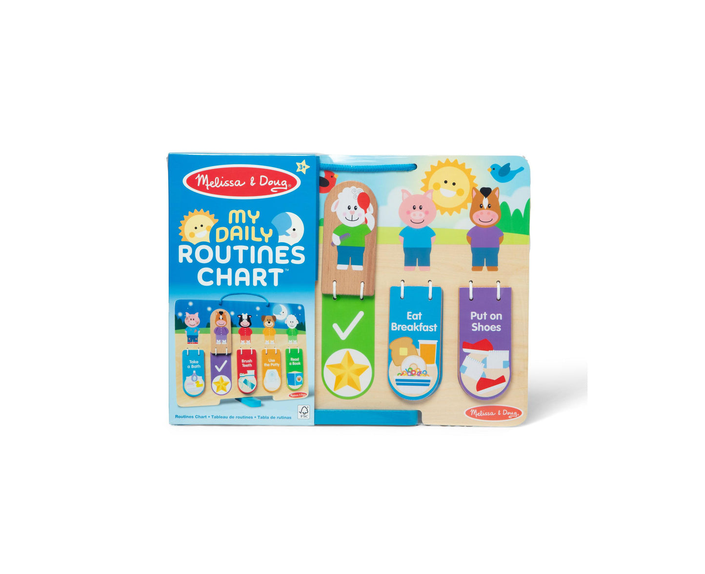 Melissa & Doug My Daily Routines Chart - Wooden Flip Flap Board