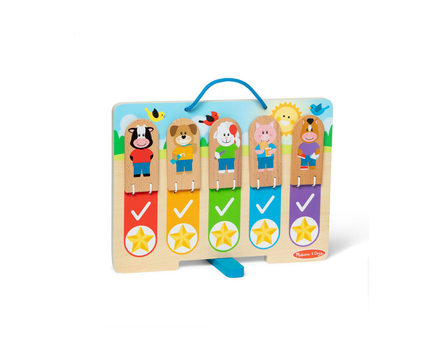 Melissa & Doug My Daily Routines Chart - Wooden Flip Flap Board