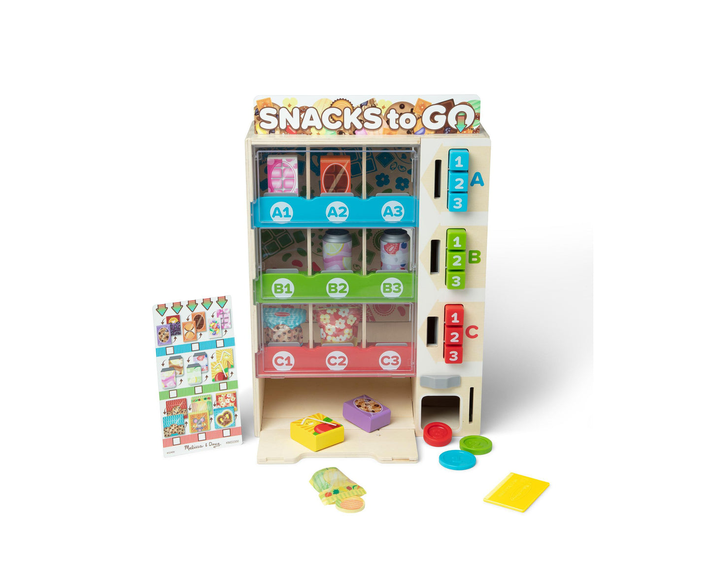 Melissa & Doug Interactive Wooden Vending Machine Play Set