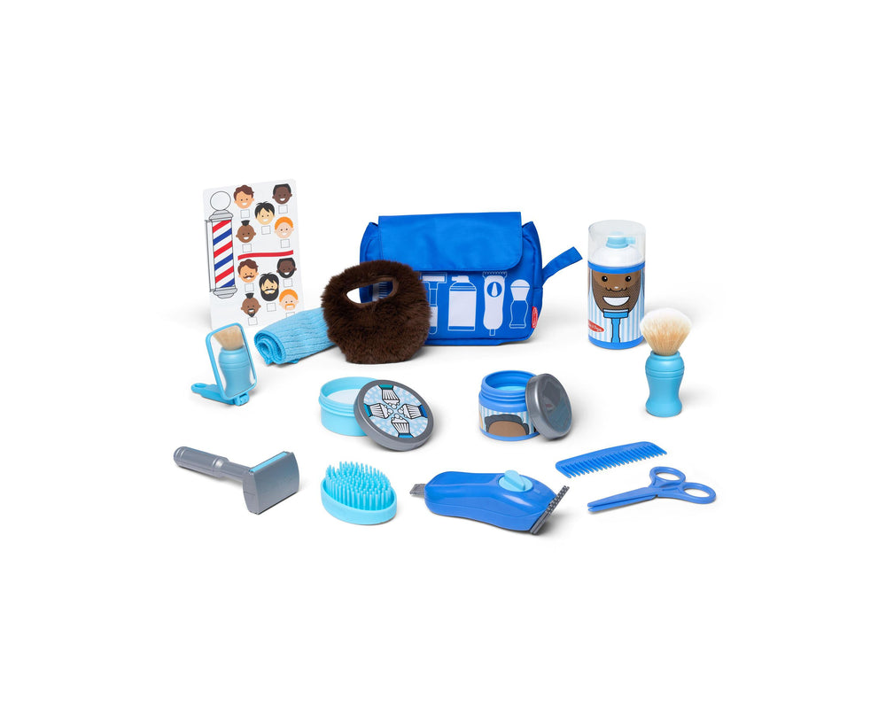 Melissa and Doug 10 Piece Barber Shop Play Set - Creative Styling Kit