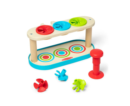 Melissa & Doug Match & Push Spinning Tops - Colorful Learning Toy