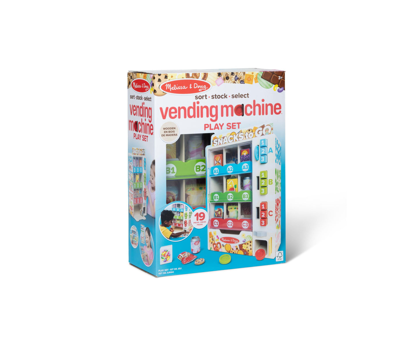 Melissa & Doug Interactive Wooden Vending Machine Play Set