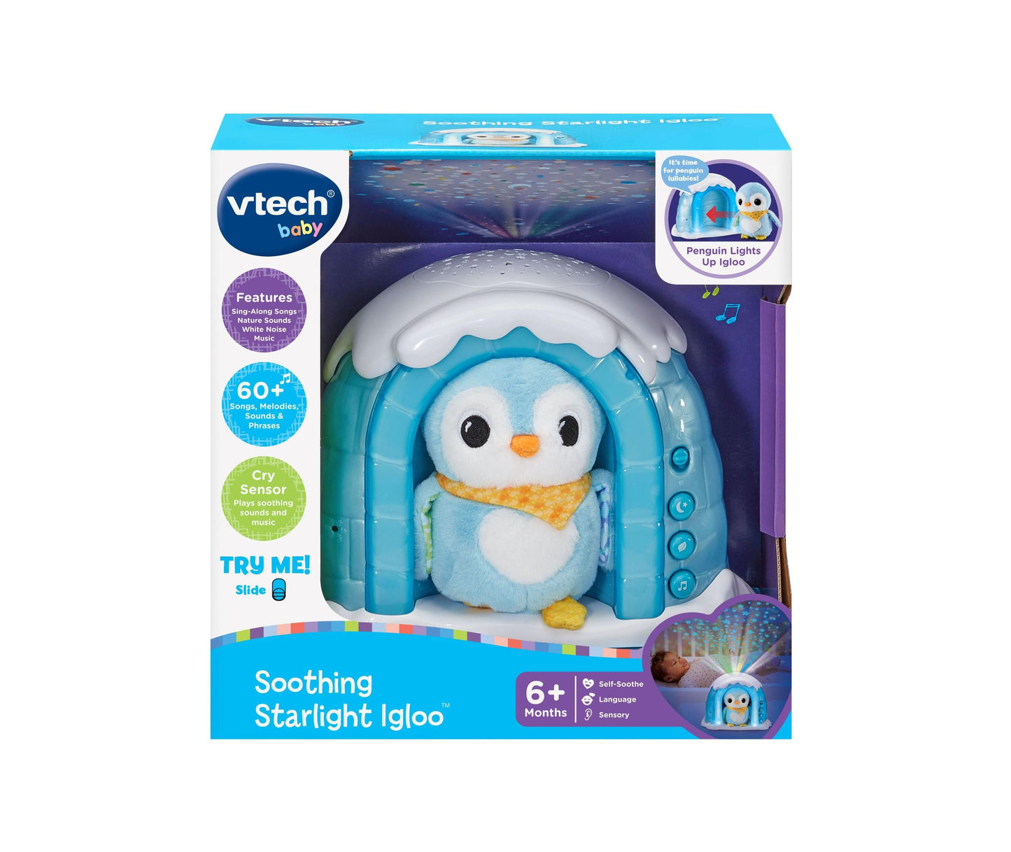 VTech Baby Soothing Starlight Igloo with Plush Penguin