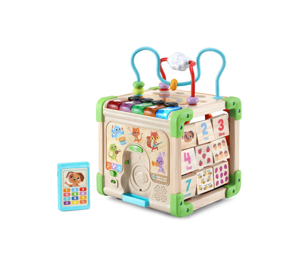 TCHLRN Wooden Activity Cube - Multifunctional Educational Toy