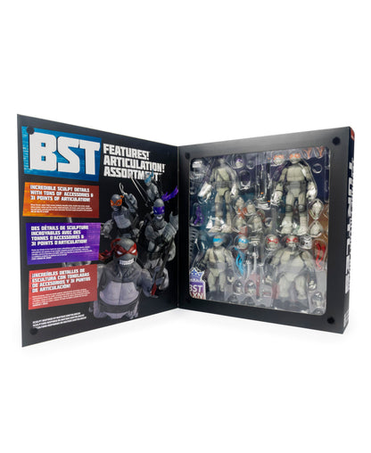 The Loyal Subjects Teenage Mutant Ninja Turtles BST AXN IDW Comic Black White SDCC Exclusive Figure Set