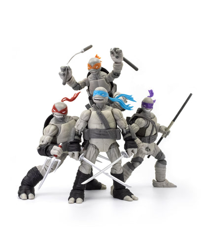 The Loyal Subjects Teenage Mutant Ninja Turtles BST AXN IDW Comic Black White SDCC Exclusive Figure Set