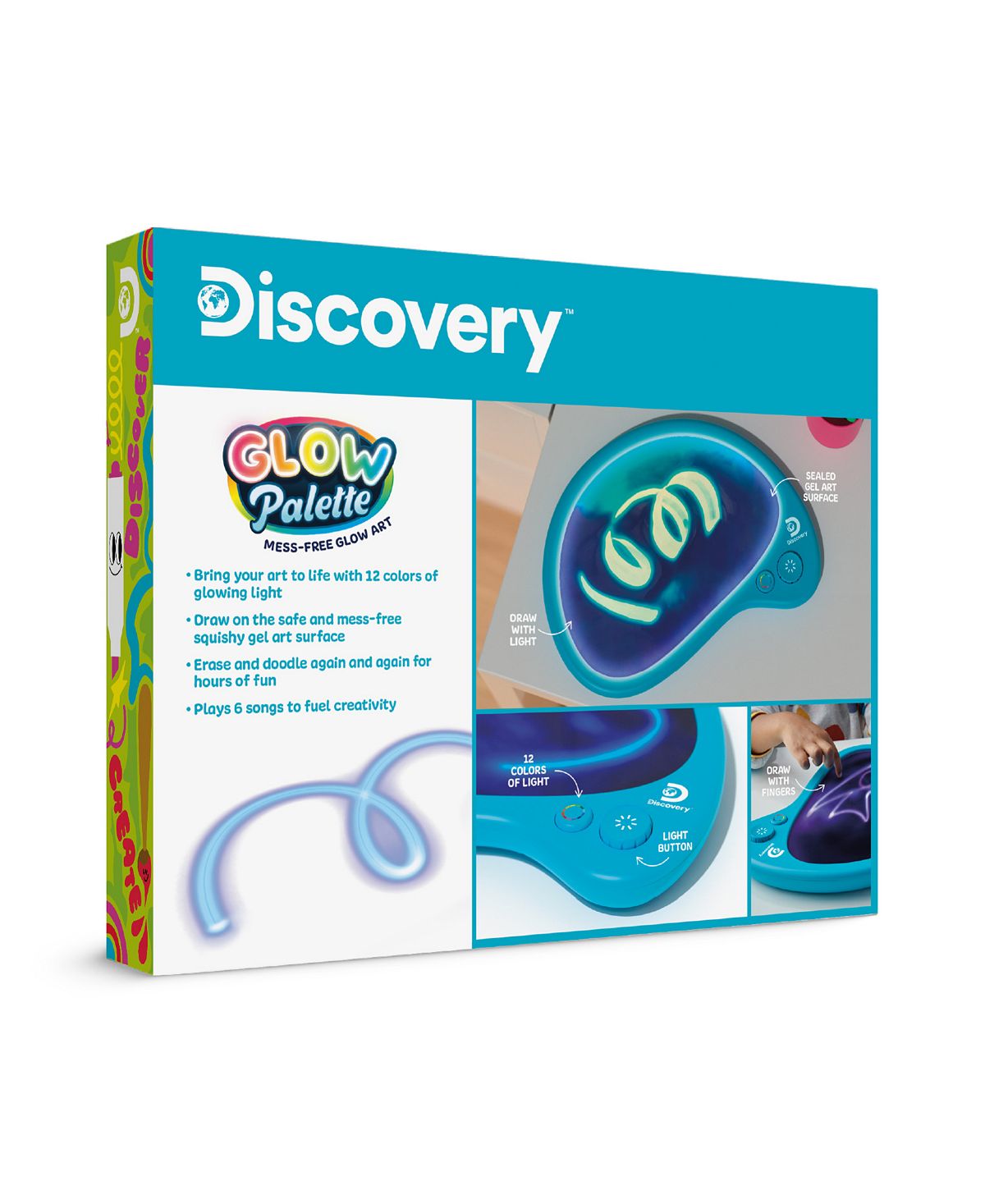 Discovery Kids LED Glow Drawing Palette with Light-Up Stylus