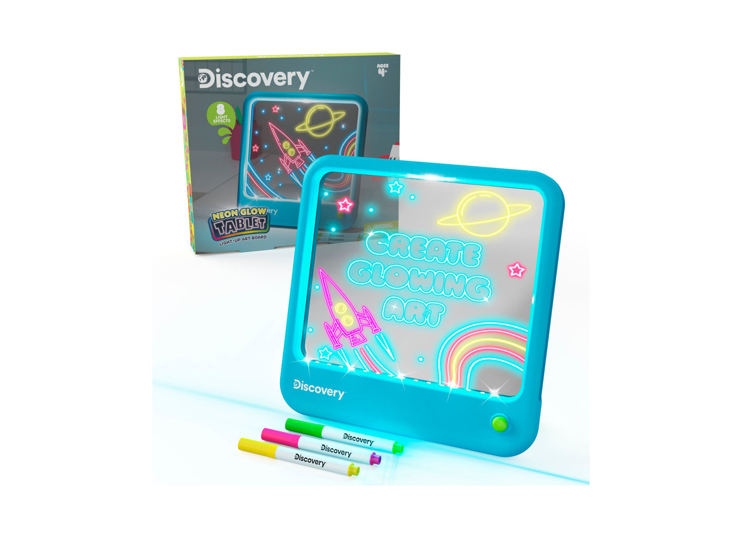 Discovery Kids Neon Glow Light-Up Art Board with Multi-Color LED