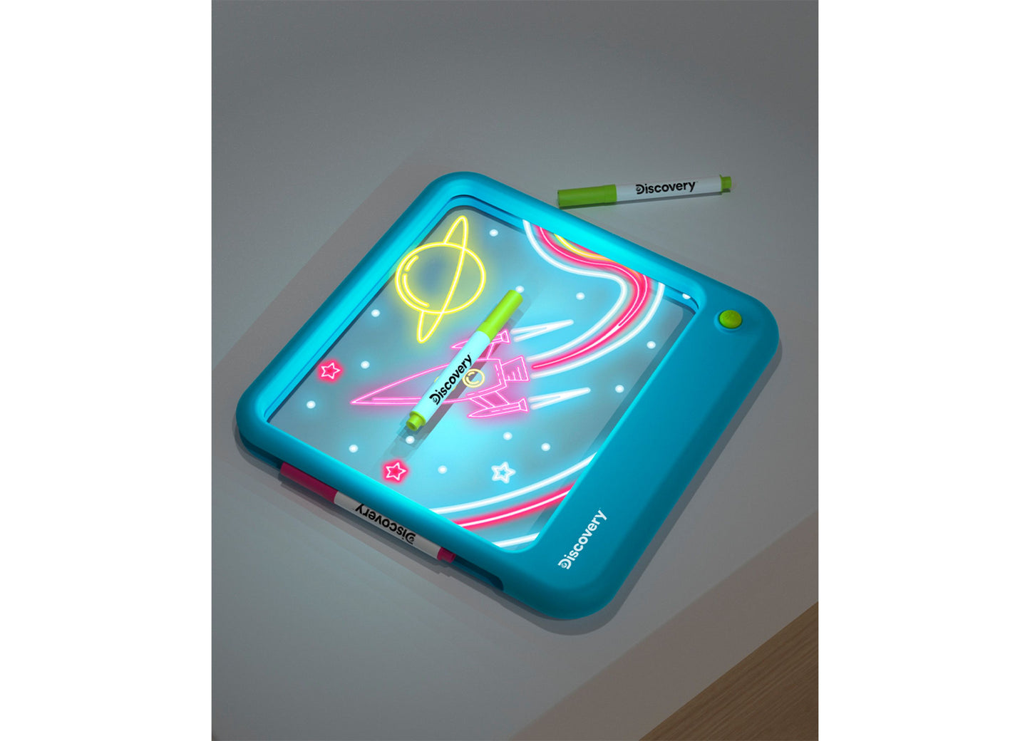 Discovery Kids Neon Glow Light-Up Art Board with Multi-Color LED