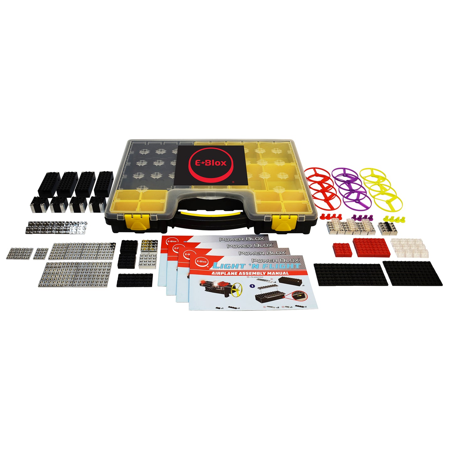 E-Blox Power Blox Multi-Student Class Set - 3D Lights & Motor Circuits - Light 'N Flight