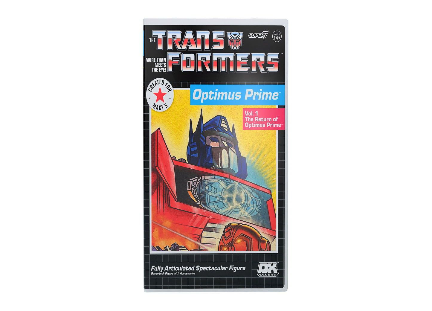 Super 7 Transformers 7-inch Deluxe Optimus Prime VHS Style Action Figure - Exclusive to Macy's