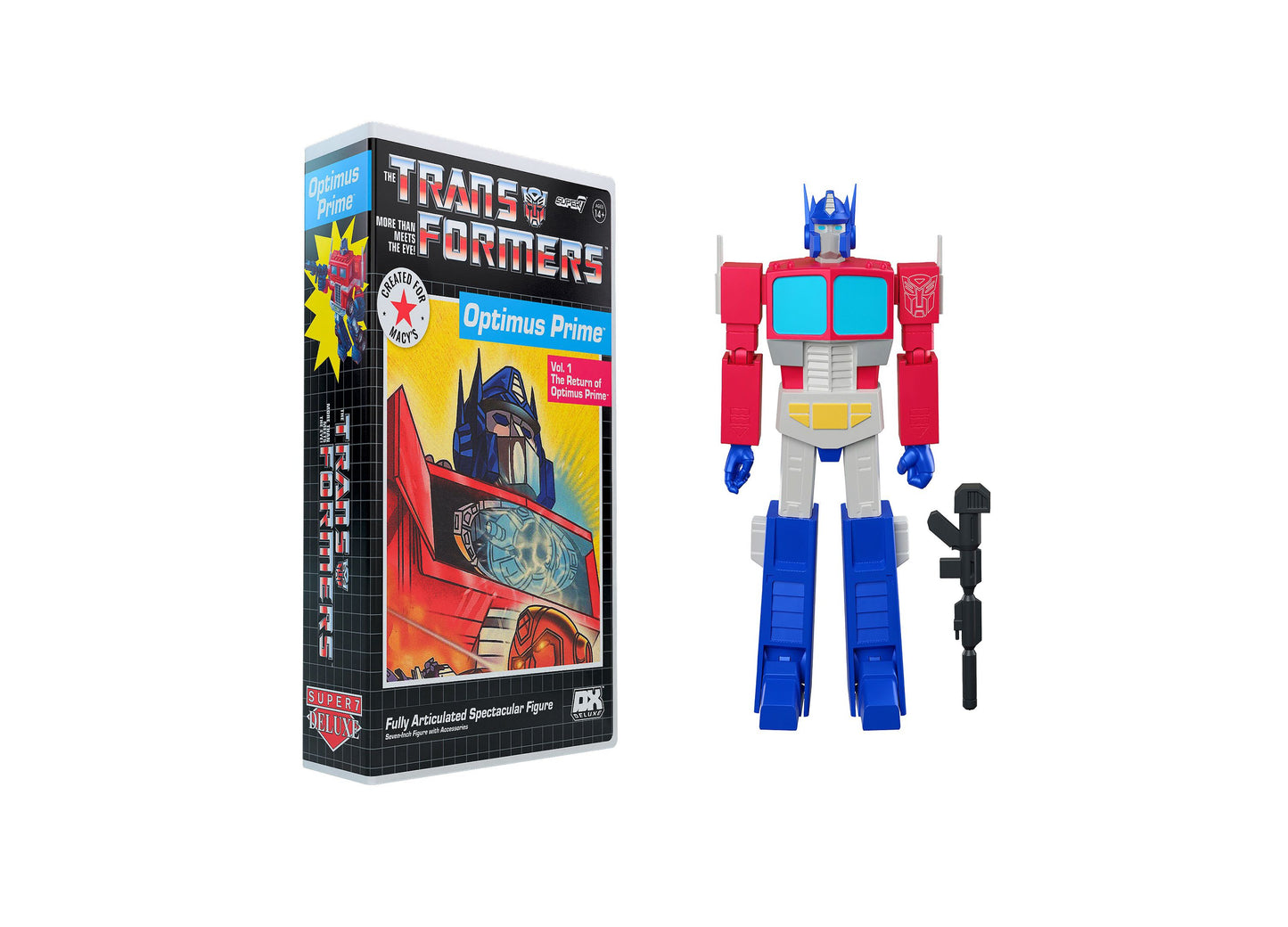 Super 7 Transformers 7-inch Deluxe Optimus Prime VHS Style Action Figure - Exclusive to Macy's