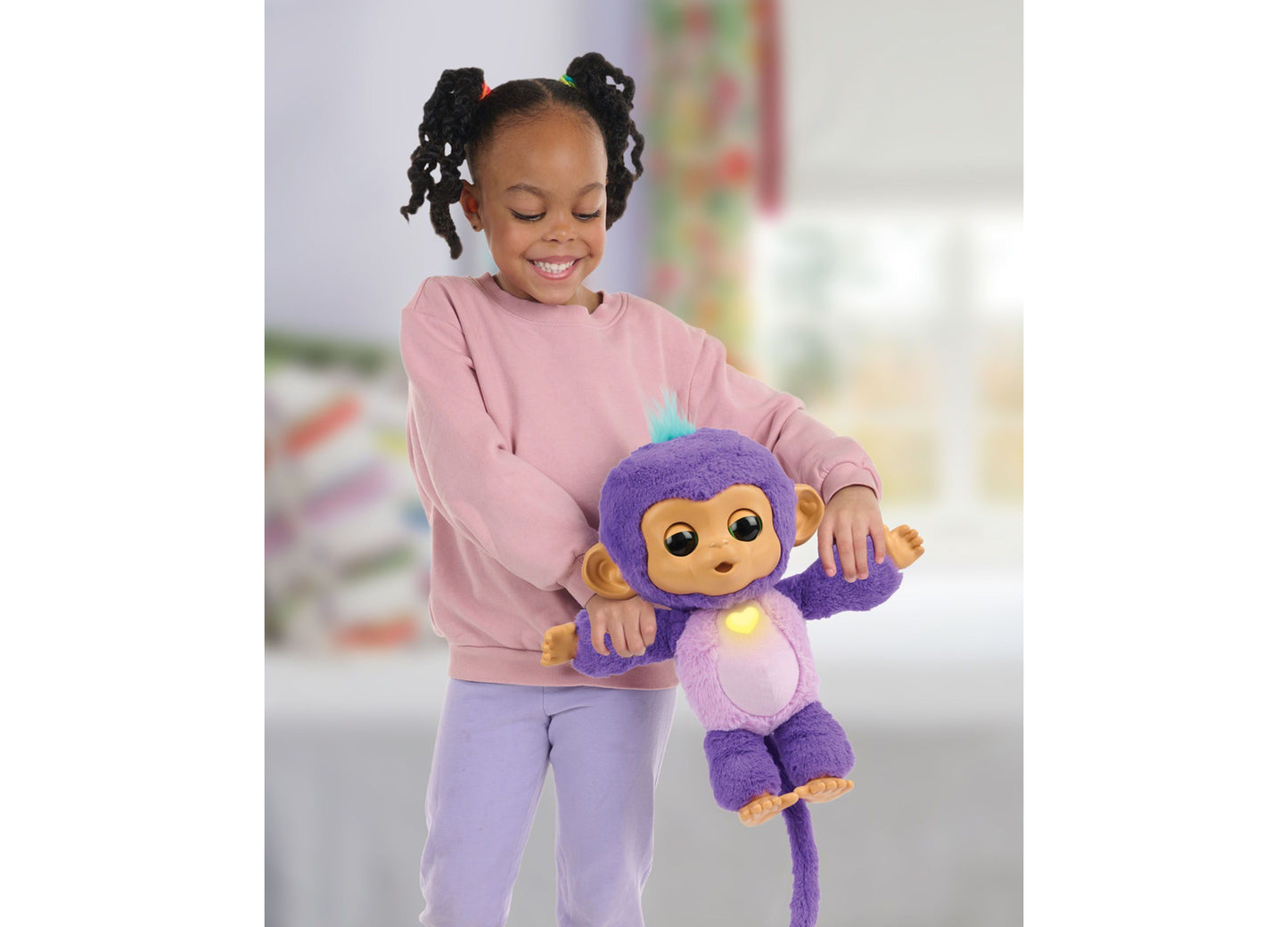 WowWee Care 'n' Cuddles Interactive Sunny Purple Baby Monkey