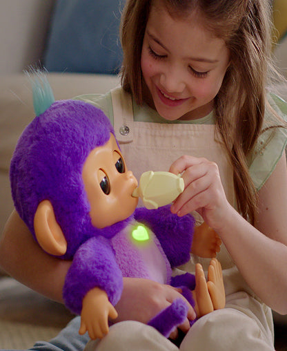 WowWee Care 'n' Cuddles Interactive Sunny Purple Baby Monkey