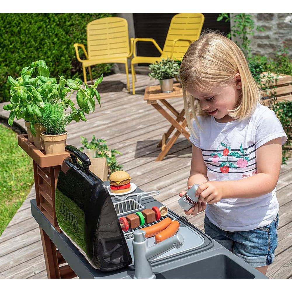 Smoby: Garden Kitchen - Toy Grill w/ 43 Food & Cooking Accessories, Kids 3+