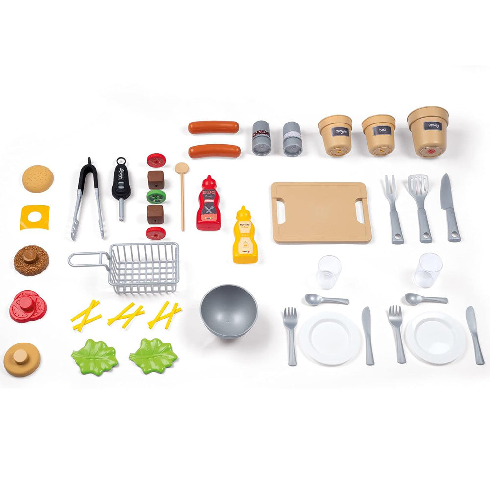 Smoby: Garden Kitchen - Toy Grill w/ 43 Food & Cooking Accessories, Kids 3+