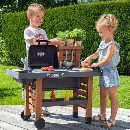 Smoby: Garden Kitchen - Toy Grill w/ 43 Food & Cooking Accessories, Kids 3+