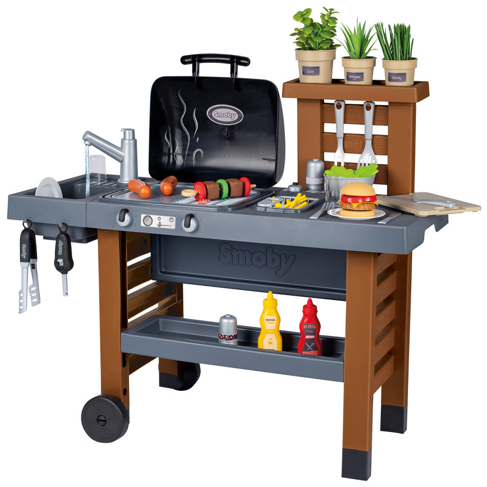 SMOBY Garden Kitchen Outdoor Playset with 43 Accessories