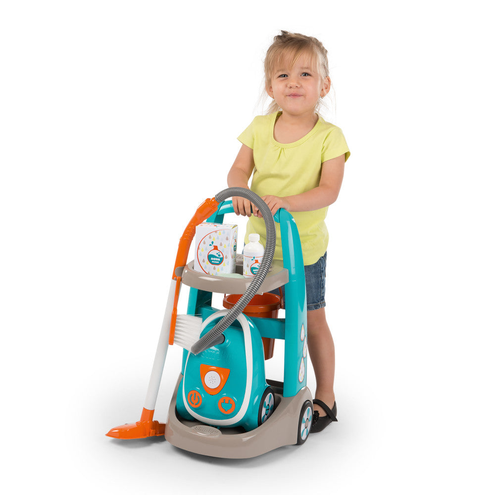 Smoby Interactive Kids Cleaning Trolley Playset - Ages 3+