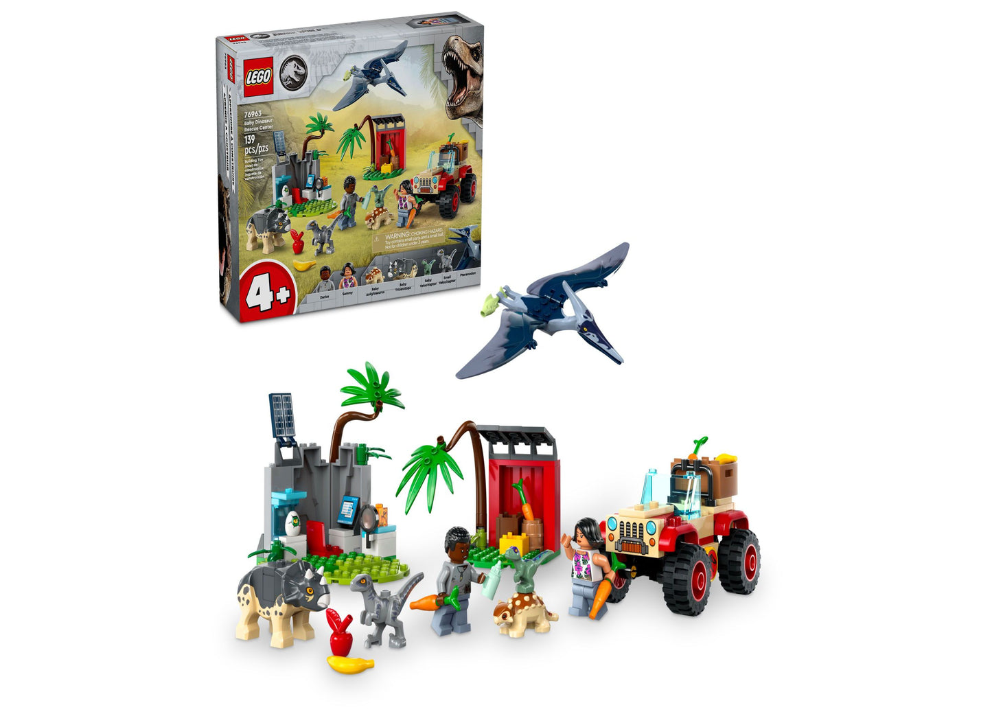 LEGO® Jurassic World Baby Dinosaur Rescue Center and Toy Car 76963, 139 Pieces