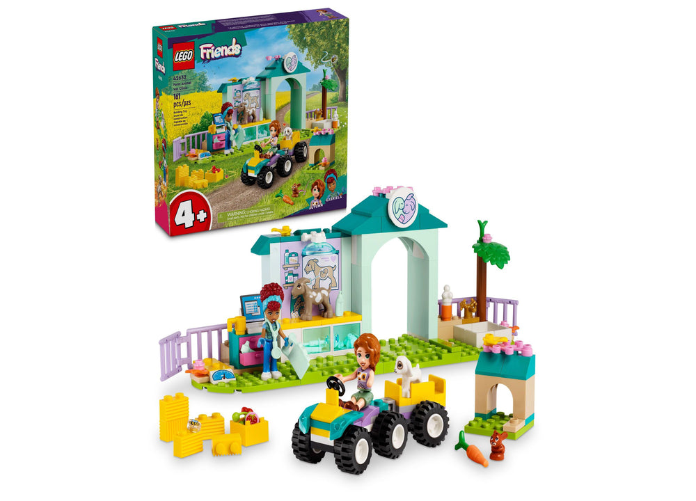 LEGO® Friends Farm Animal Vet Clinic Pretend Play Toy 42632, 161 Pieces