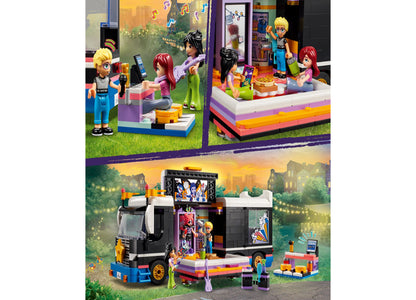 LEGO® Friends Pop Star Music Tour Bus Play Together Toy 42619, 845 Pieces