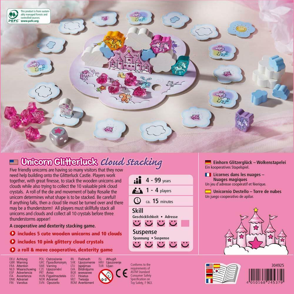 Unicorn Glitterluck Cloud Kingdom Stacking Board Game