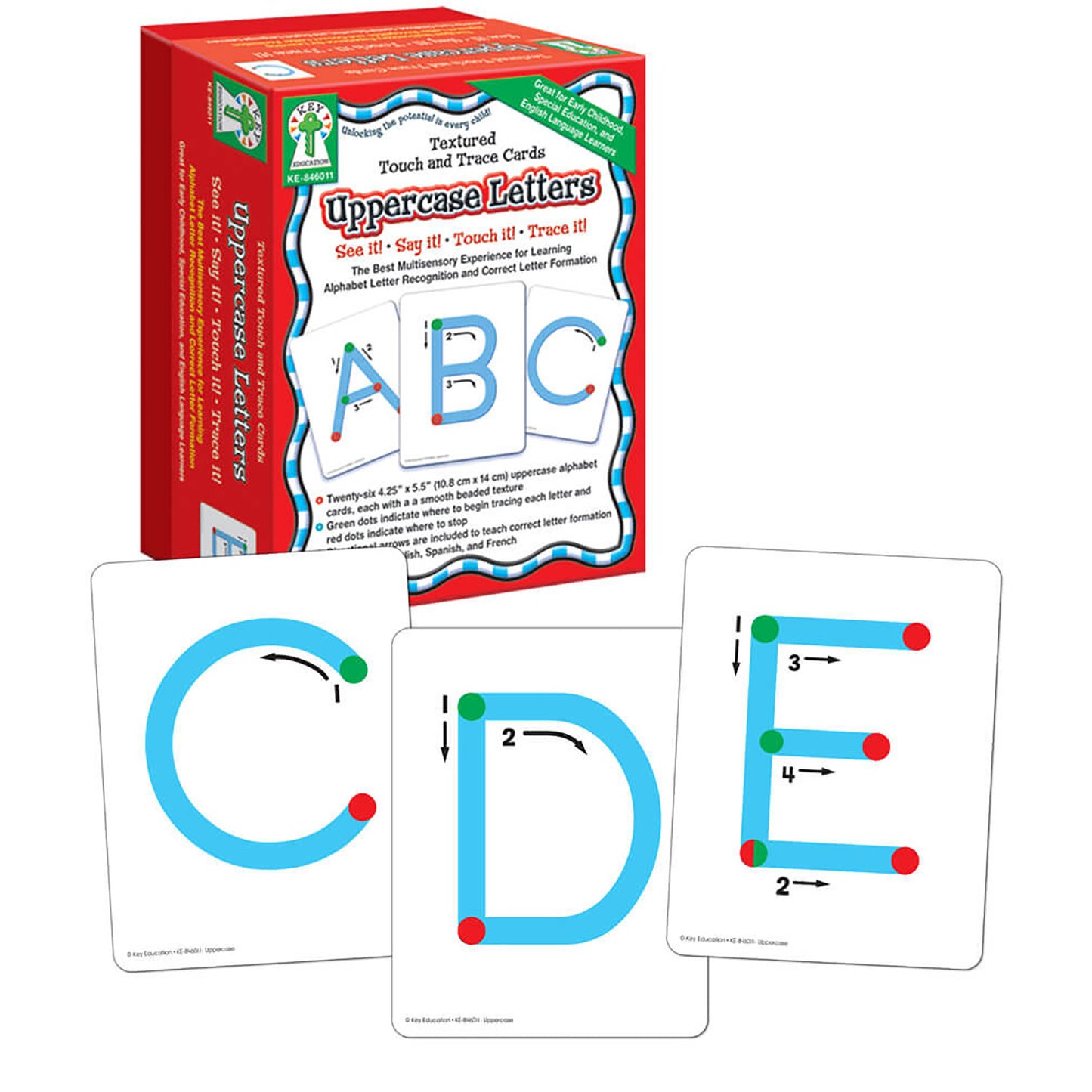 Key Education Publishing Textured Touch and Trace: Uppercase Learning Cards