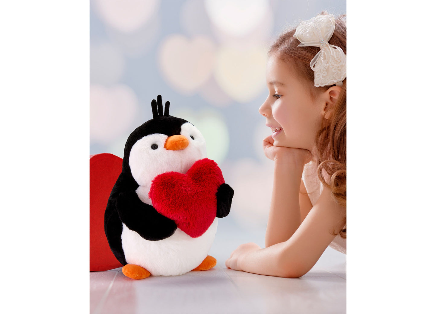 Geoffrey's Toy Box Heart Penguin Plush Toy