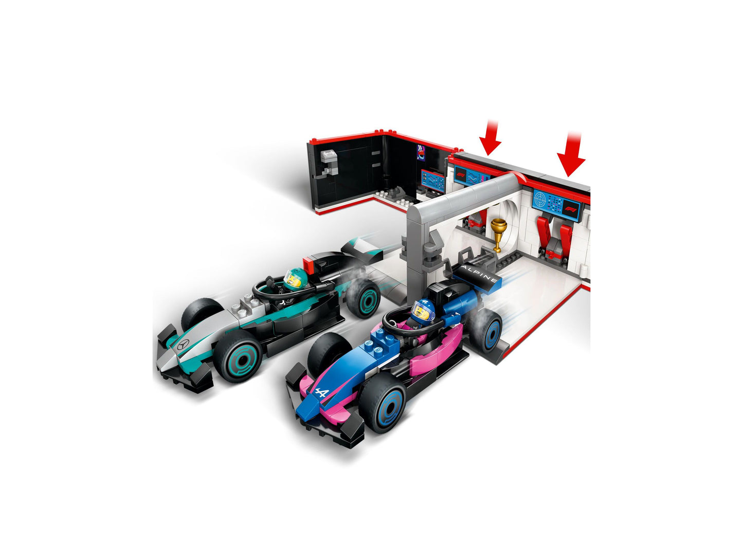 LEGO City F1 Garage Mercedes-AMG Alpine Cars Building Set 60444 - 678 Pieces