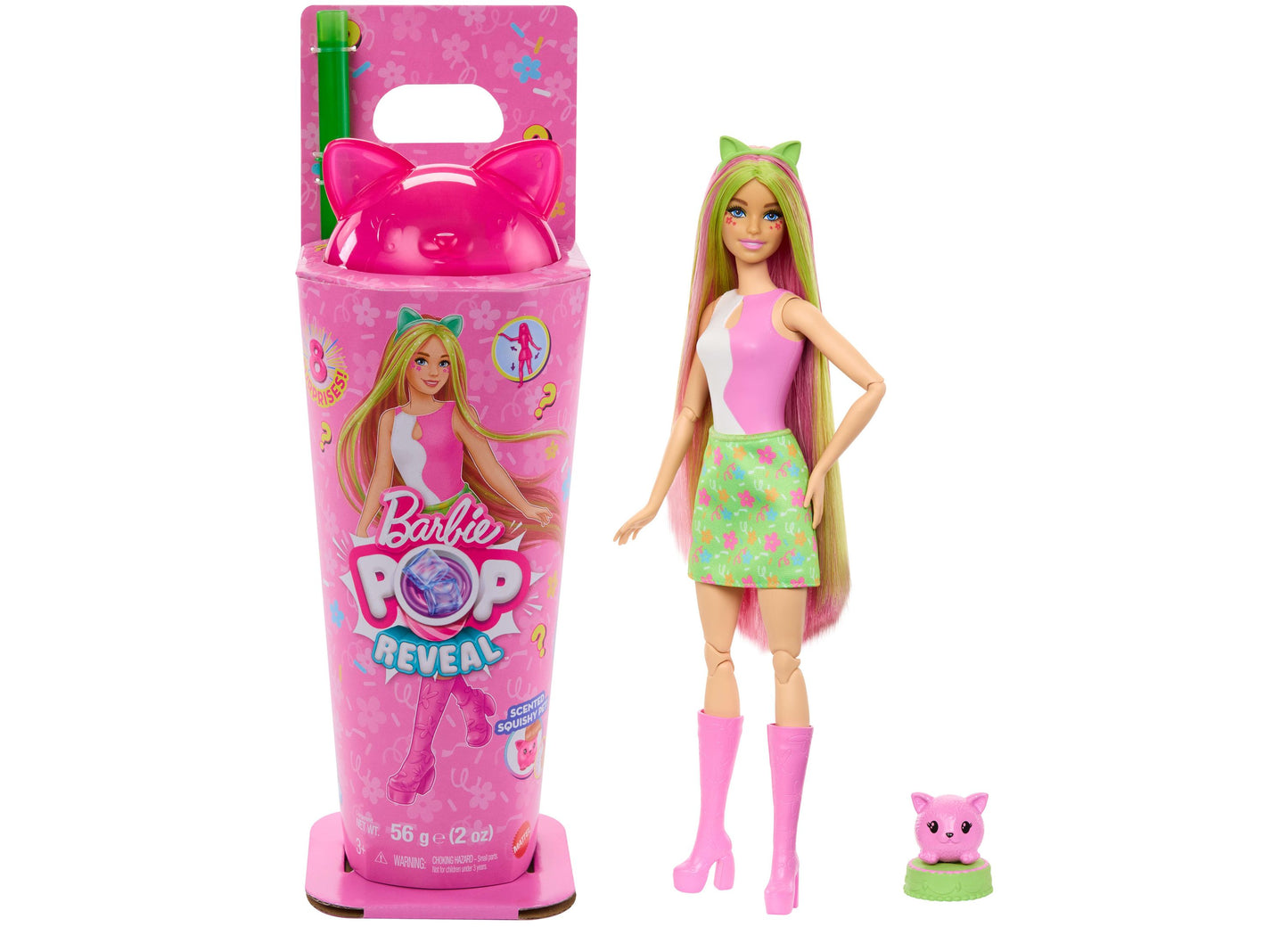 Barbie Pop Reveal Shakes Series - Cute Kitten Fashion Doll with Accessories