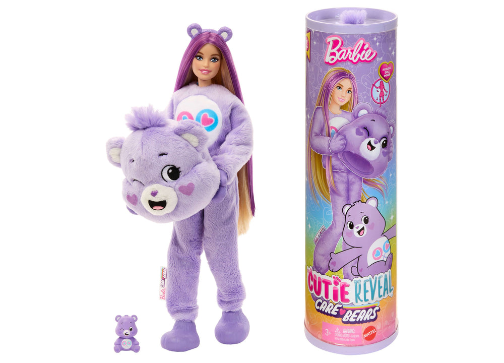 Barbie Cutie Reveal Care Bears Series Doll with Share Bear Plush Costume