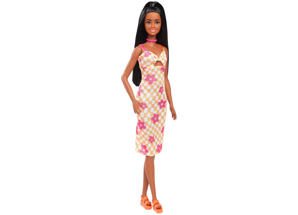 Barbie Fashionistas Doll 233 - Flower Checkered Midi Dress