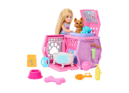 Barbie Chelsea Puppy Playset with Transformative Carrier and Doll