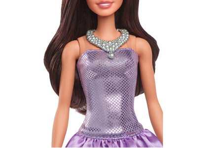 Barbie Fashionistas Doll 234 - Sequined Purple Dress with Silvery Accessories