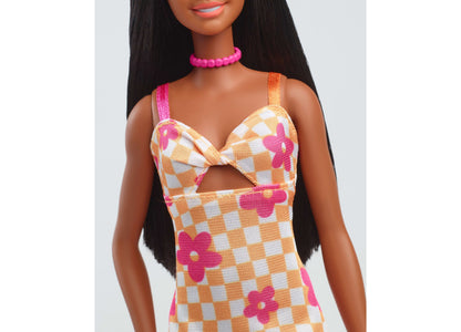 Barbie Fashionistas Doll 233 - Flower Checkered Midi Dress