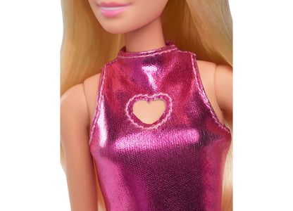 Barbie Fashionistas Doll 230 - Blond Hair in Metallic Pink Minidress