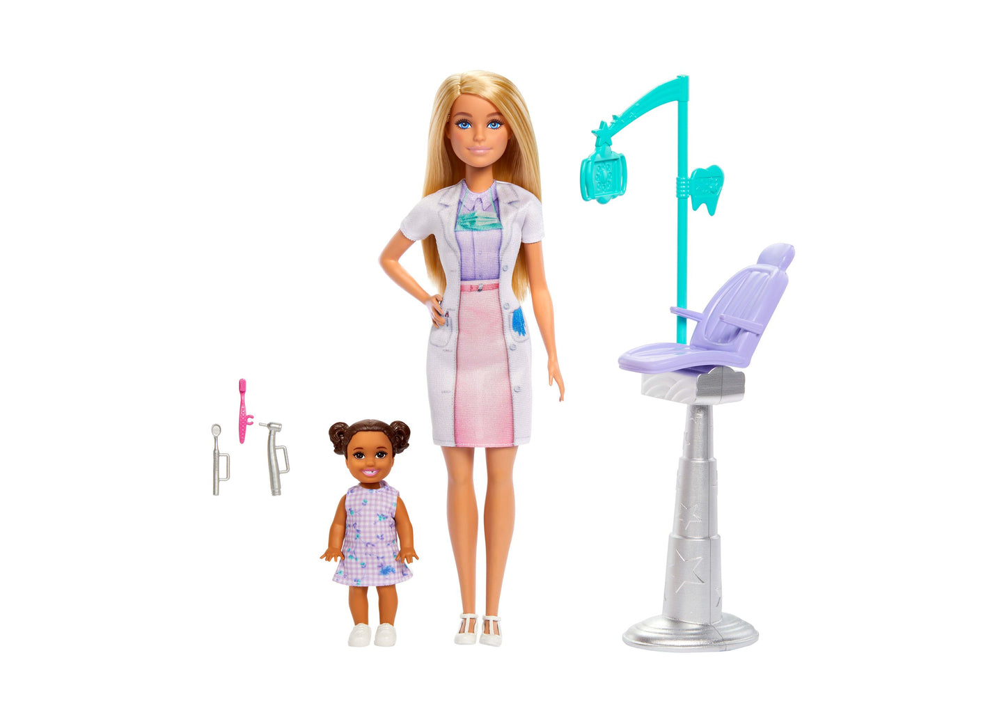 Barbie Dentist Playset with Blonde Doll, Kid Patient, and Dental Accessories