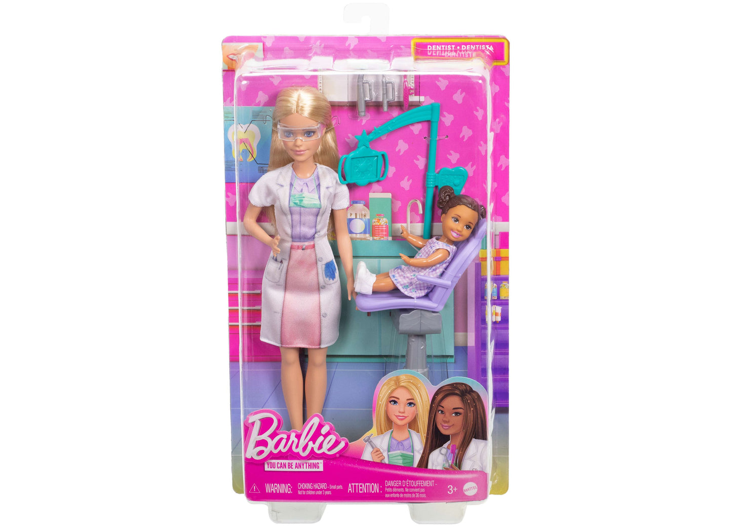 Barbie Dentist Playset with Blonde Doll, Kid Patient, and Dental Accessories