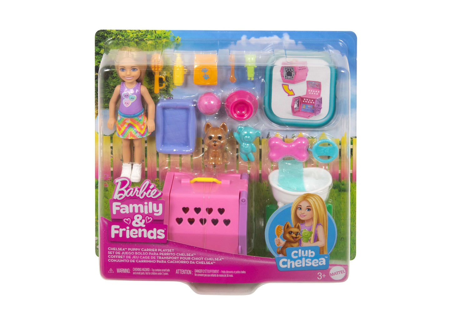 Barbie Chelsea Puppy Playset with Transformative Carrier and Doll