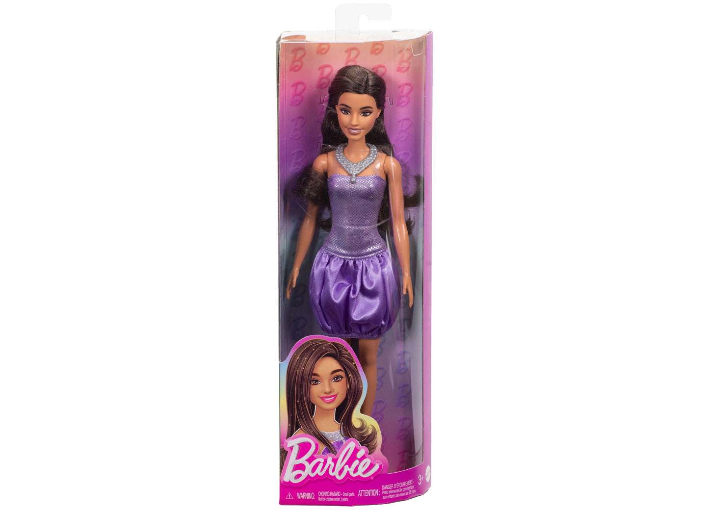 Barbie Fashionistas Doll 234 - Sequined Purple Dress with Silvery Accessories