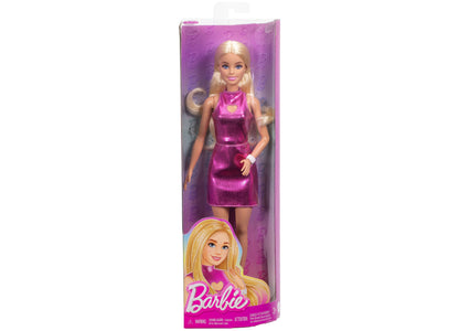 Barbie Fashionistas Doll 230 - Blond Hair in Metallic Pink Minidress