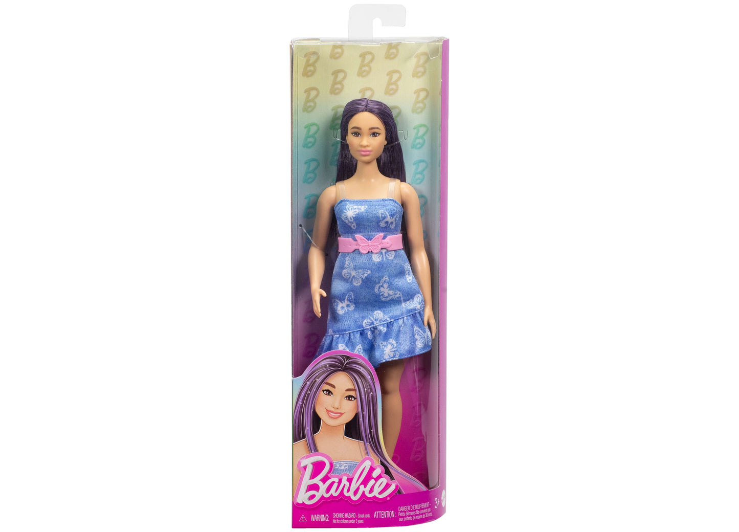 Barbie Fashionistas Doll 231 - Purple Hair in Denim Butterfly Dress