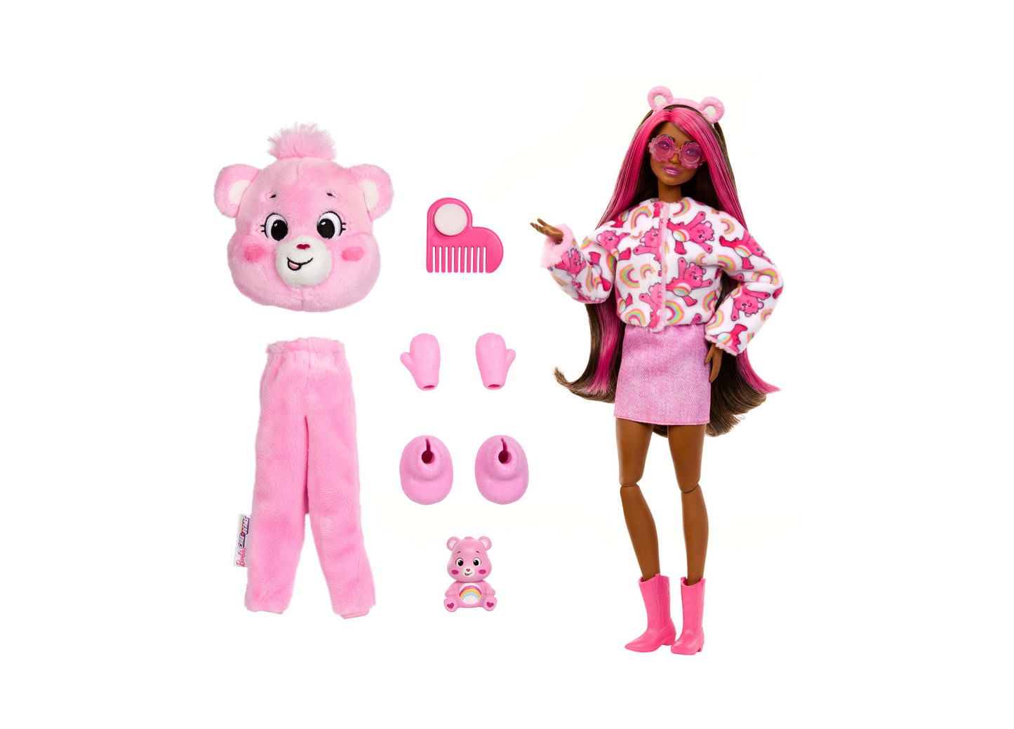 Barbie Cutie Reveal - Cheer Bear Plush Costume Doll with 10 Surprises