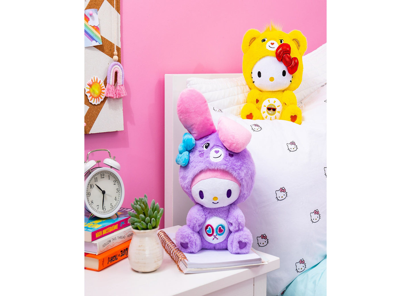 Hello Kitty X Care Bears 10 inch Plush Duo - Funshine & Share Bears